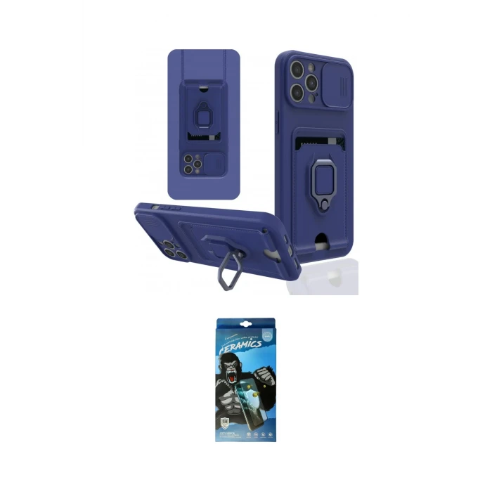 ieg™ iPhone 12 Pro Max Kılıf Vadi Form Prime - Siyah 34D Izgaralı Cam