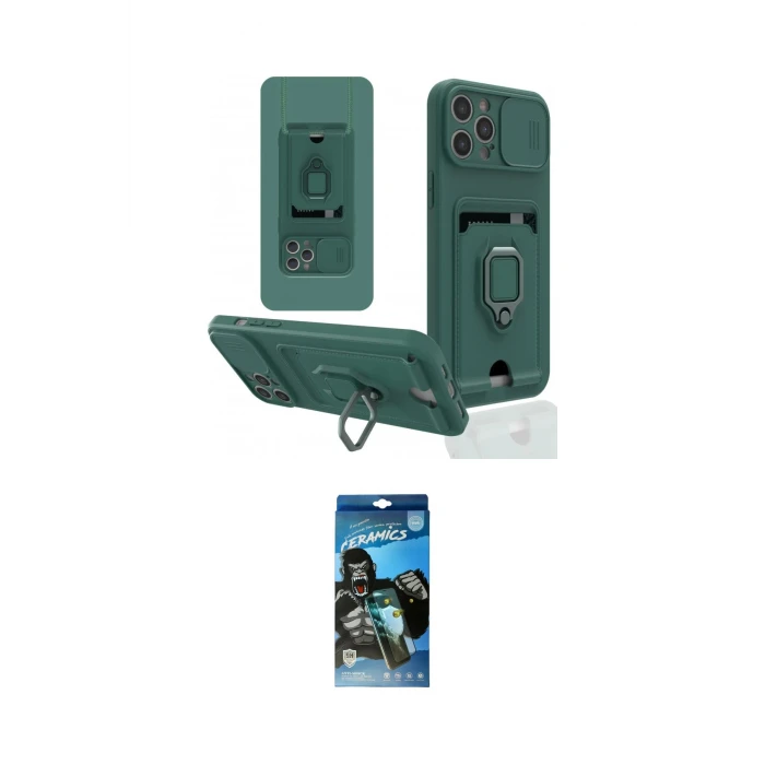 ieg™ iPhone 12 Pro Max Kılıf Vadi Form Prime - Siyah 34D Izgaralı Cam