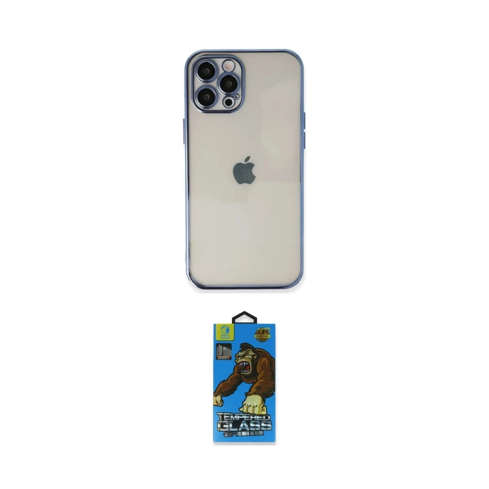 ieg™ iPhone 12 Pro Max Kılıf Vadi Minimal - Siyah 18D Cam Ekran Koruyucu