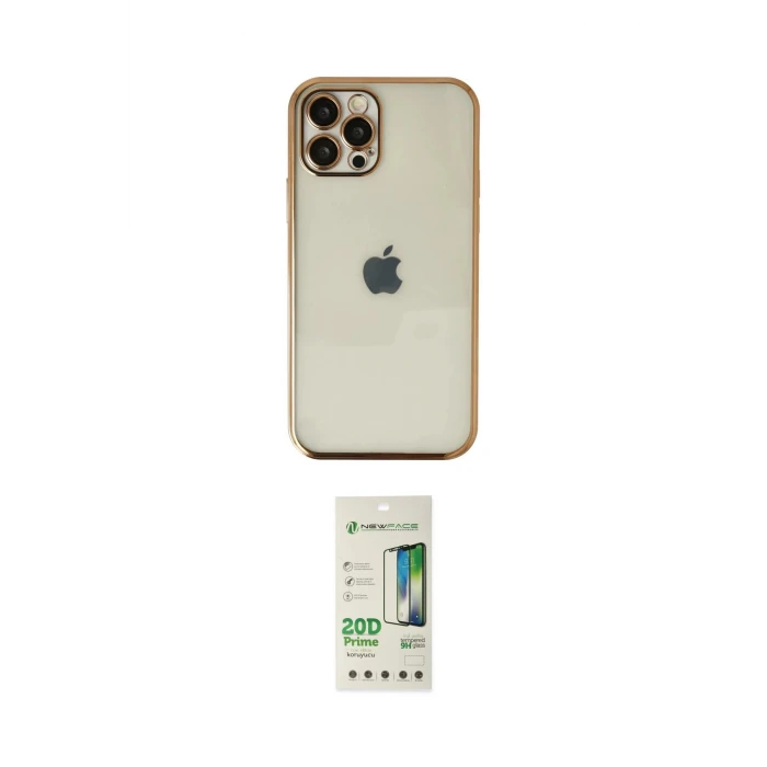 ieg™ iPhone 12 Pro Max Kılıf Vadi Minimal - Siyah 20D Premium Cam Ekran Koruyucu