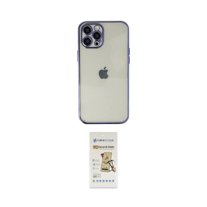 ieg™ iPhone 12 Pro Max Kılıf Vadi Minimal - Siyah Mat Seramik Nano Ekran Koruyucu