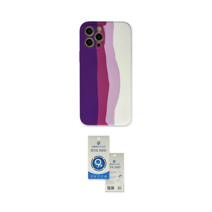 ieg™ iPhone 12 Pro Max Kılıf Yadigar Çizgi - Şeffaf Royal Nano Ekran Koruyucu