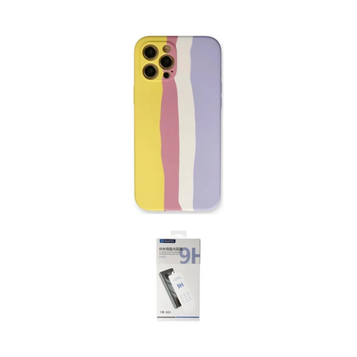 ieg™ iPhone 12 Pro Max Kılıf Yadigar Çizgi - Şeffaf Uv Polymer Nano Ekran Koruyucu