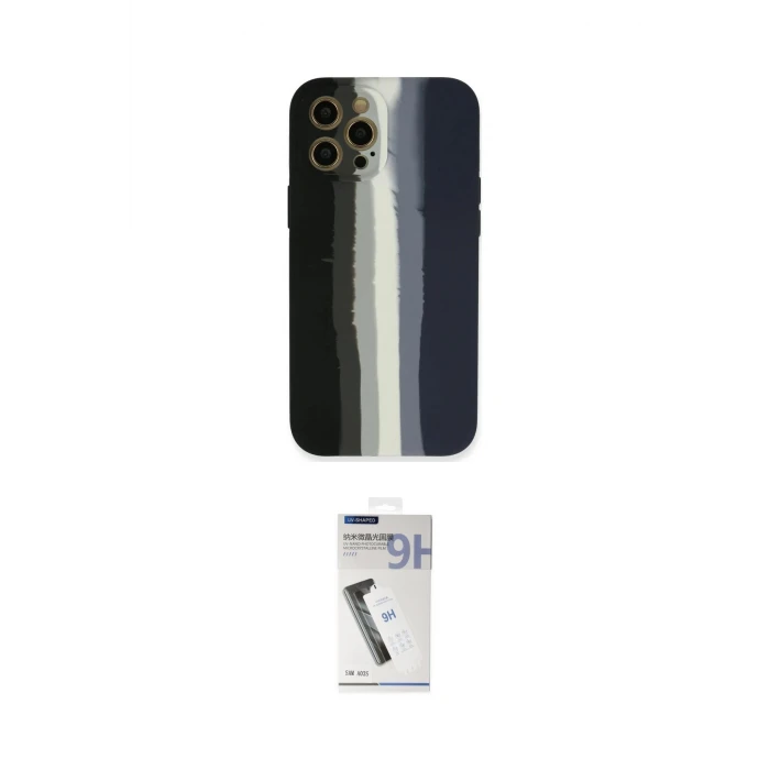 ieg™ iPhone 12 Pro Max Kılıf Yadigar Çizgi - Şeffaf Uv Polymer Nano Ekran Koruyucu