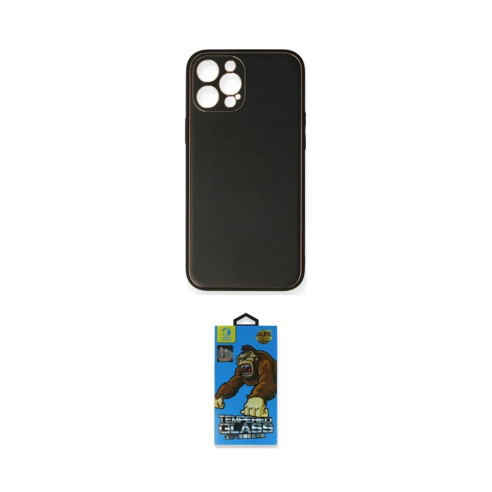 ieg™ iPhone 12 Pro Max Kılıf Yadigar Klasik - Siyah 18D Cam Ekran Koruyucu