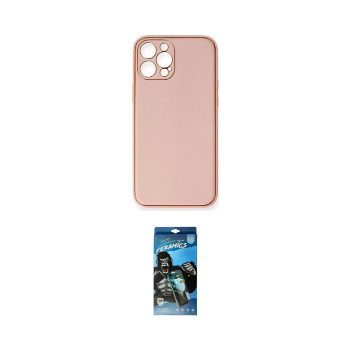 ieg™ iPhone 12 Pro Max Kılıf Yadigar Klasik - Siyah 34D Izgaralı Cam
