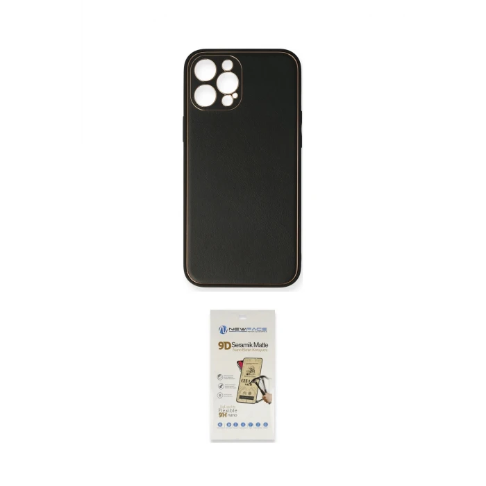 ieg™ iPhone 12 Pro Max Kılıf Yadigar Klasik - Siyah Mat Seramik Nano Ekran Koruyucu