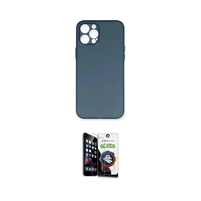 ieg™ iPhone 12 Pro Max Kılıf Yadigar Yansıma Serisi - Şeffaf Temperli Cam Ekran Koruyucu