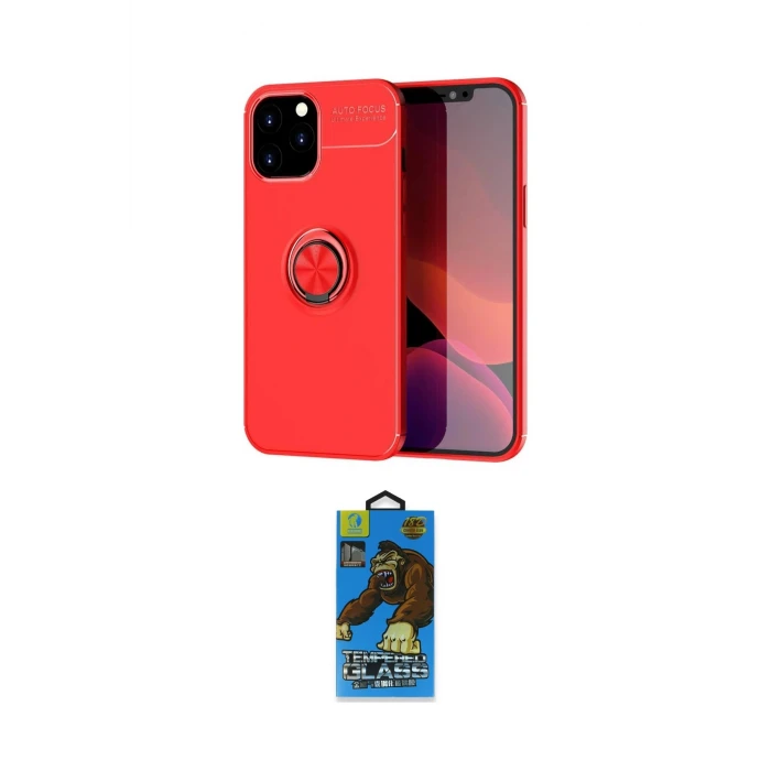 ieg™ iPhone 12 Pro Max Kılıf Yankı Form Prime - Siyah 18D Cam Ekran Koruyucu