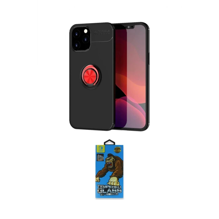 ieg™ iPhone 12 Pro Max Kılıf Yankı Form Prime - Siyah 18D Cam Ekran Koruyucu