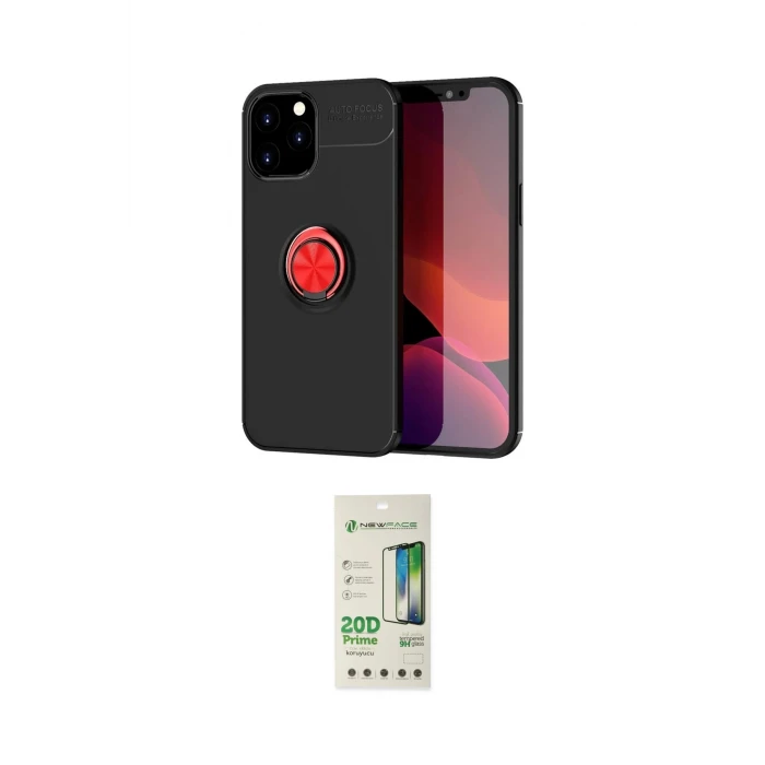 ieg™ iPhone 12 Pro Max Kılıf Yankı Form Prime - Siyah 20D Premium Cam Ekran Koruyucu