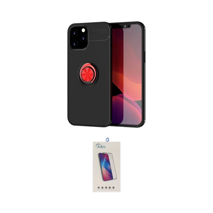 ieg™ iPhone 12 Pro Max Kılıf Yankı Form Prime - Siyah Joko 5D Cam