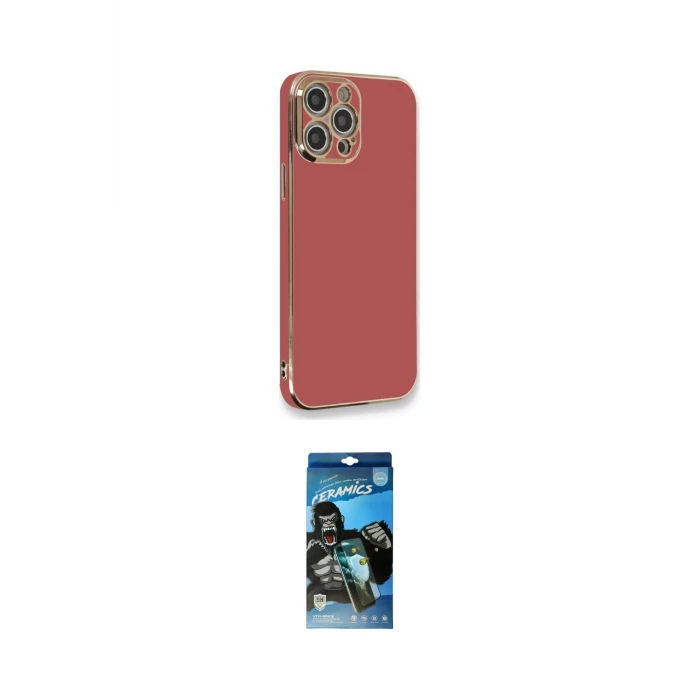 ieg™ iPhone 12 Pro Max Kılıf Yankı Serisi - Siyah 34D Izgaralı Cam