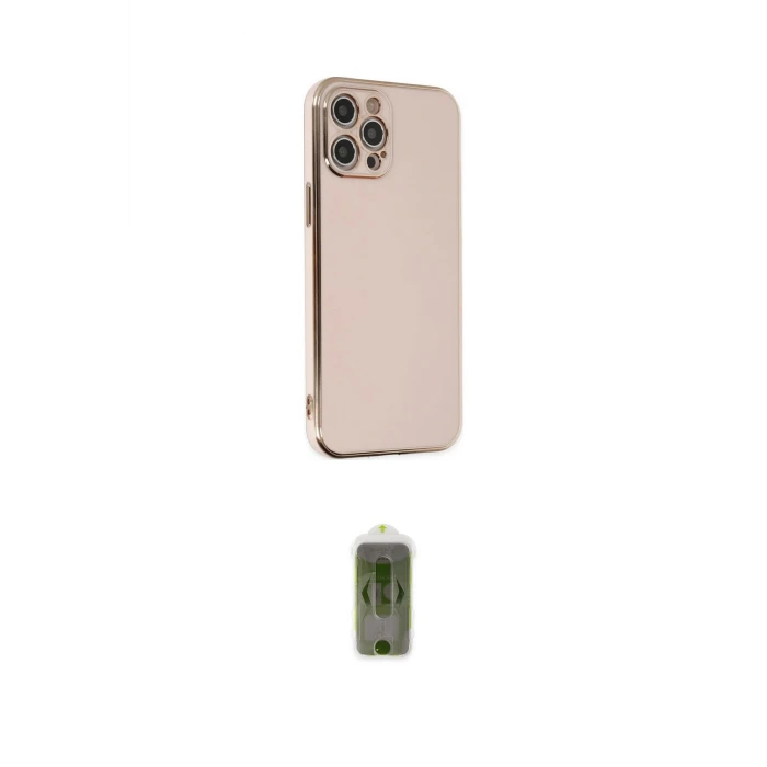 ieg™ iPhone 12 Pro Max Kılıf Yankı Serisi - Siyah Joko Magic 5D Hayalet Cam