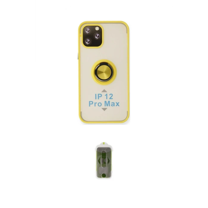 ieg™ iPhone 12 Pro Max Kılıf Yörünge Çizgi - Siyah Joko Magic 5D Hayalet Cam