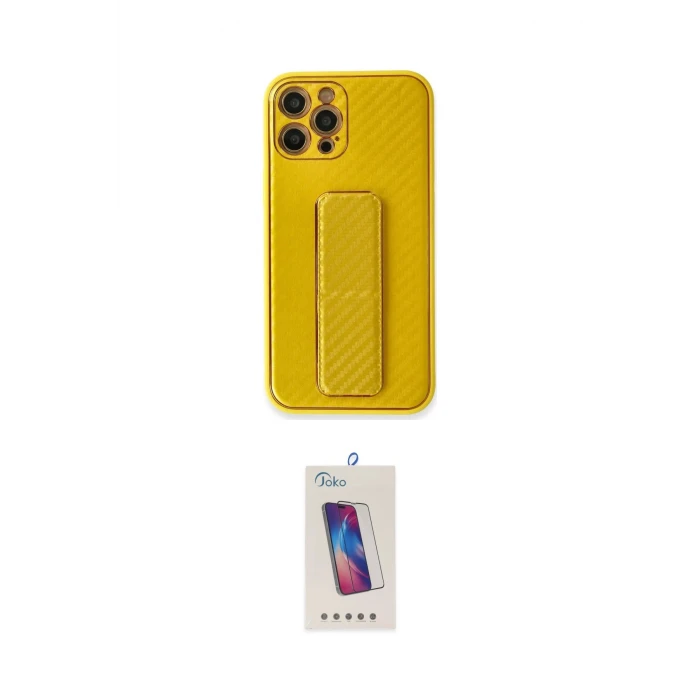 ieg™ iPhone 12 Pro Max Kılıf Yörünge Yansıma - Siyah Joko 5D Cam