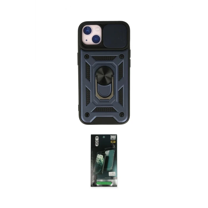 ieg™ iPhone 13 Kılıf Ahenk Klasik - Şeffaf 360 Full Body Arka Koruyucu
