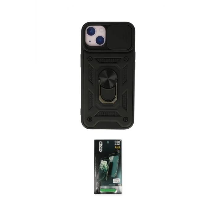 ieg™ iPhone 13 Kılıf Ahenk Klasik - Şeffaf 360 Full Body Arka Koruyucu