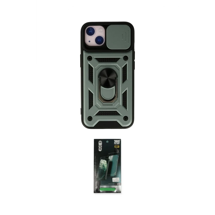ieg™ iPhone 13 Kılıf Ahenk Klasik - Şeffaf 360 Full Body Arka Koruyucu