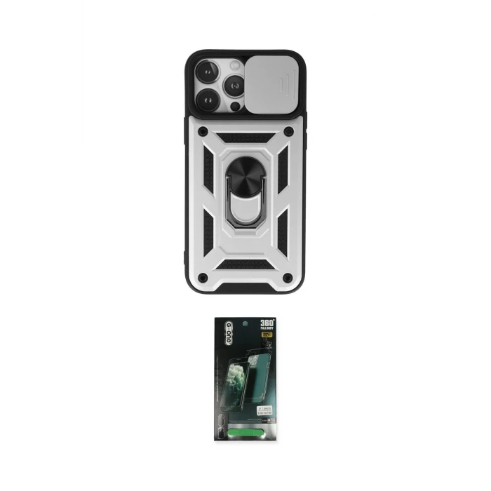 ieg™ iPhone 13 Pro Kılıf Ahenk Klasik - Şeffaf 360 Full Body Arka Koruyucu