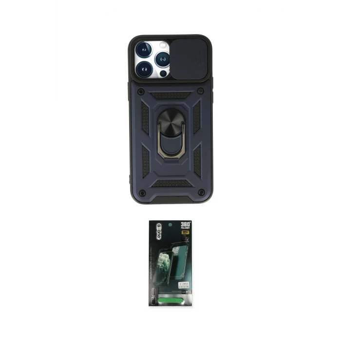 ieg™ iPhone 13 Pro Kılıf Ahenk Klasik - Şeffaf 360 Full Body Arka Koruyucu