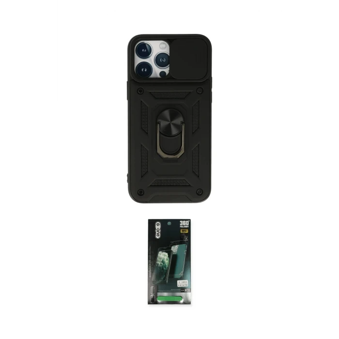 ieg™ iPhone 13 Pro Kılıf Ahenk Klasik - Şeffaf 360 Full Body Arka Koruyucu