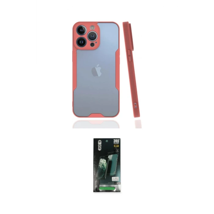 ieg™ iPhone 13 Pro Kılıf Atlas Asil Serisi - Şeffaf 360 Full Body Arka Koruyucu