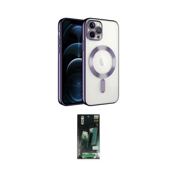 ieg™ iPhone 13 Pro Kılıf Nova Işık Özel Seri - Şeffaf 360 Full Body Arka Koruyucu