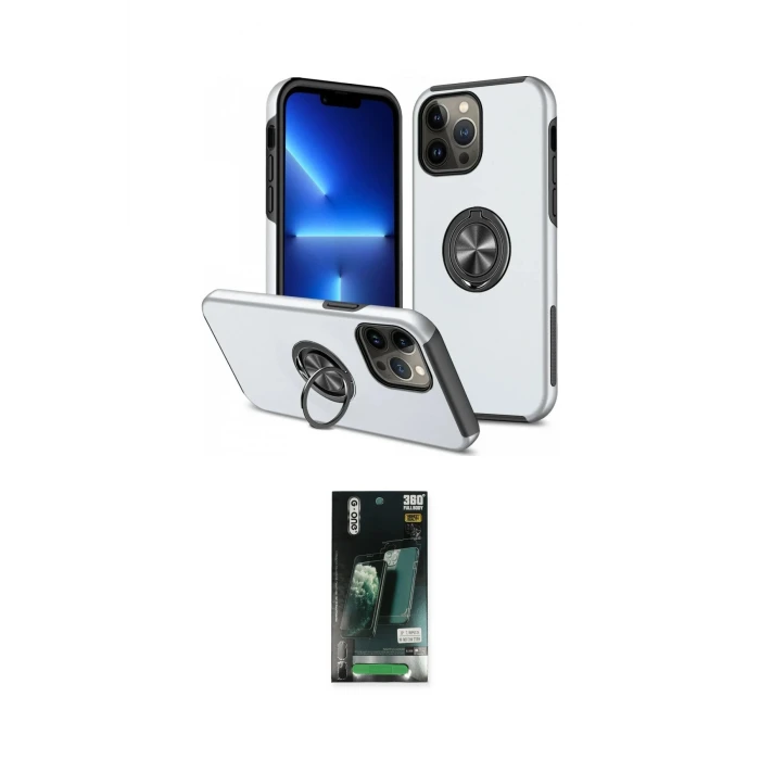 ieg™ iPhone 13 Pro Kılıf Odak Form Prime - Şeffaf 360 Full Body Arka Koruyucu