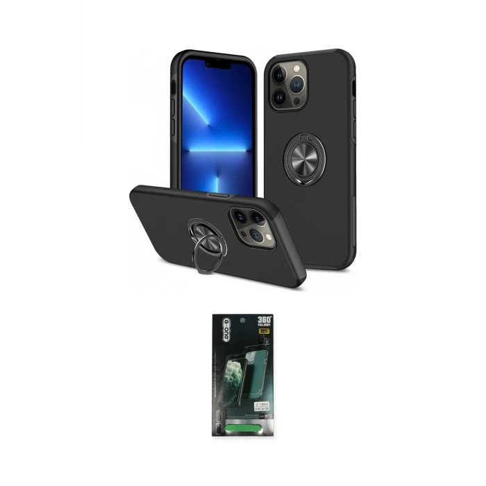 ieg™ iPhone 13 Pro Kılıf Odak Form Prime - Şeffaf 360 Full Body Arka Koruyucu