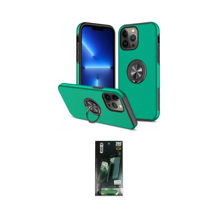 ieg™ iPhone 13 Pro Kılıf Odak Form Prime - Şeffaf 360 Full Body Arka Koruyucu