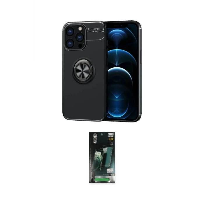 ieg™ iPhone 13 Pro Kılıf Yankı Form Prime - Şeffaf 360 Full Body Arka Koruyucu