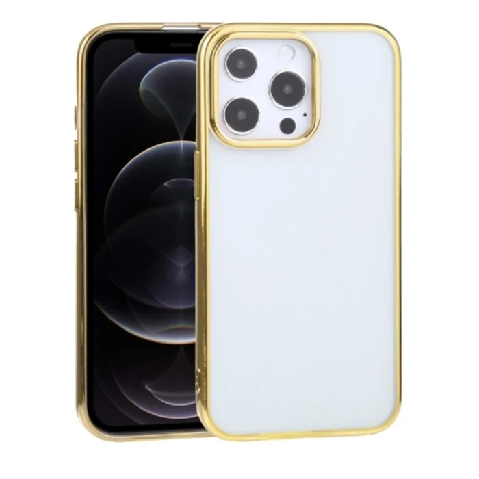 ieg™ İphone 13 Pro Max 6.7inç  Lazer Kaplama Renkli Kenar Şeffaf Kılıf