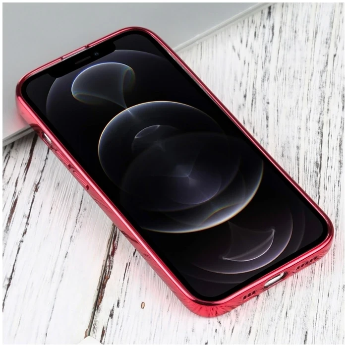 ieg™ İphone 13 Pro Max 6.7inç  Lazer Kaplama Renkli Kenar Şeffaf Kılıf