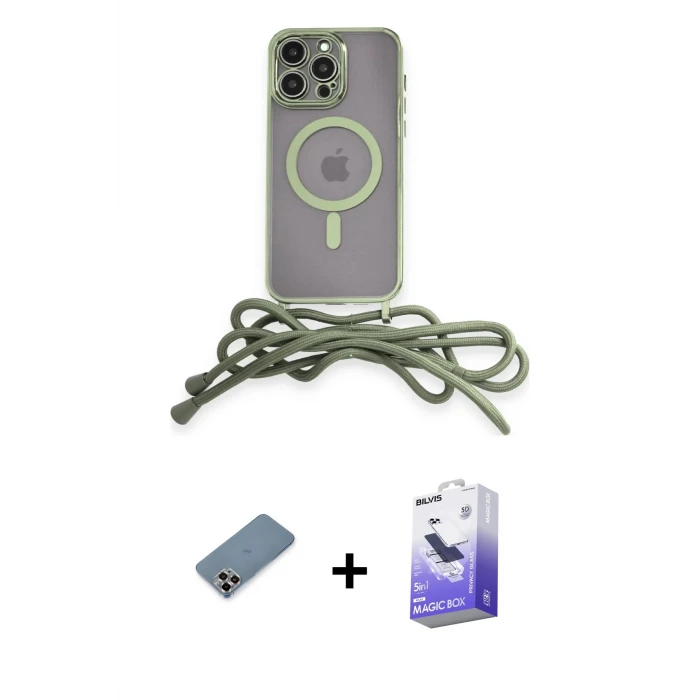ieg™ iPhone 13 Pro Max Eksen Özel Seri - Siyah Bilvis 5in1 5D Magic Hayalet Cam Ekran Koruyucu + Mor Metal Kamera Lens Koruma Cam