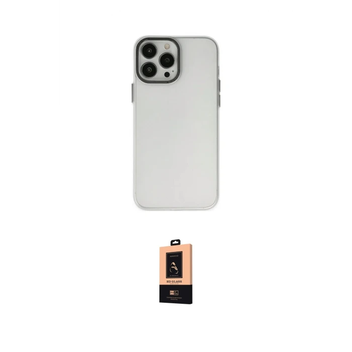 ieg™ iPhone 13 Pro Max Kılıf Ahenk Çizgi Prime - Şeffaf Maxco Cam Ekran Koruyucu