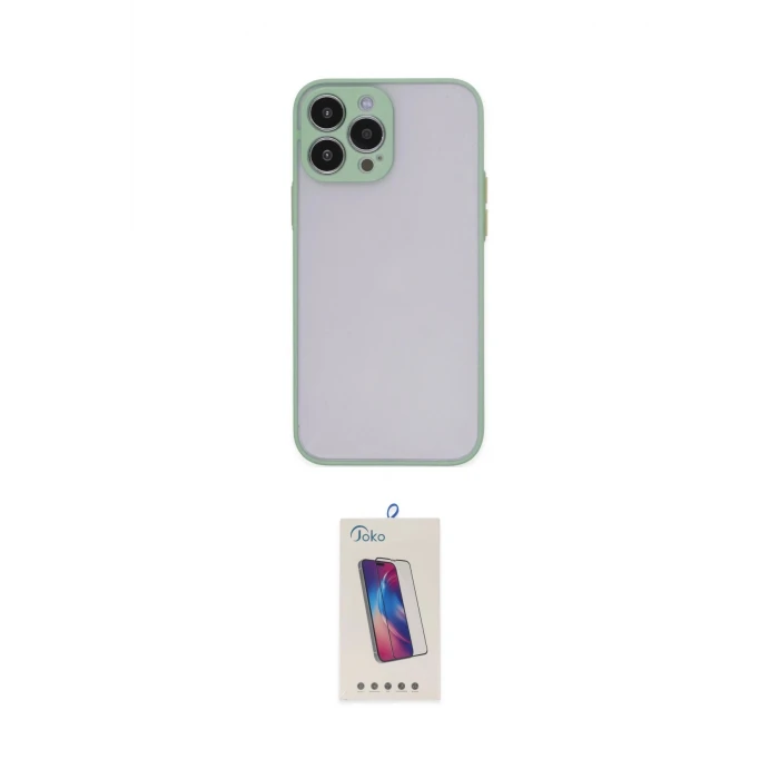 ieg™ iPhone 13 Pro Max Kılıf Ahenk Çizgi Serisi - Siyah Joko 5D Cam