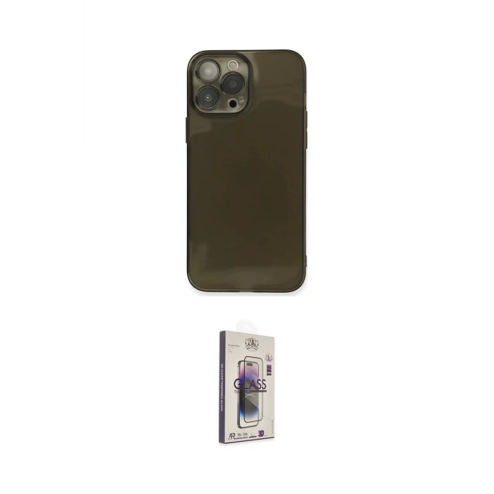 ieg™ iPhone 13 Pro Max Kılıf Ahenk Doku - Siyah Bilvis 3D Cam Ekran Koruyucu