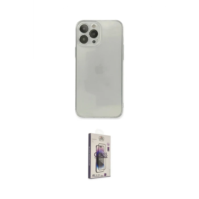 ieg™ iPhone 13 Pro Max Kılıf Ahenk Doku - Siyah Bilvis 3D Cam Ekran Koruyucu