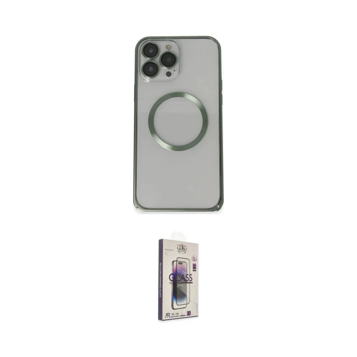 ieg™ iPhone 13 Pro Max Kılıf Ahenk Işık Serisi - Siyah Bilvis 3D Cam Ekran Koruyucu
