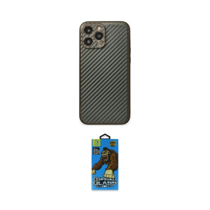 ieg™ iPhone 13 Pro Max Kılıf Ahenk Işık - Siyah 18D Cam Ekran Koruyucu
