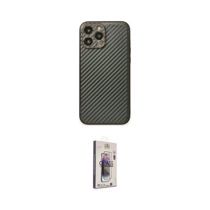 ieg™ iPhone 13 Pro Max Kılıf Ahenk Işık - Siyah Bilvis 3D Cam Ekran Koruyucu