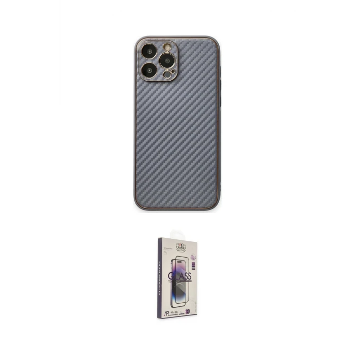 ieg™ iPhone 13 Pro Max Kılıf Ahenk Işık - Siyah Bilvis 3D Cam Ekran Koruyucu