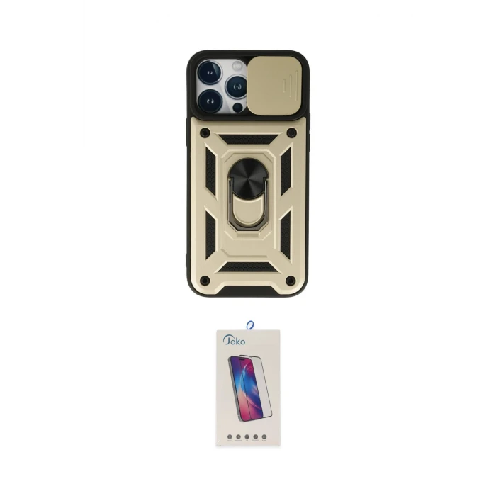 ieg™ iPhone 13 Pro Max Kılıf Ahenk Klasik - Siyah Joko 5D Cam