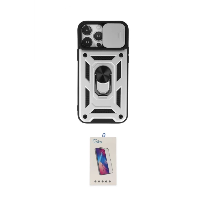 ieg™ iPhone 13 Pro Max Kılıf Ahenk Klasik - Siyah Joko 5D Cam