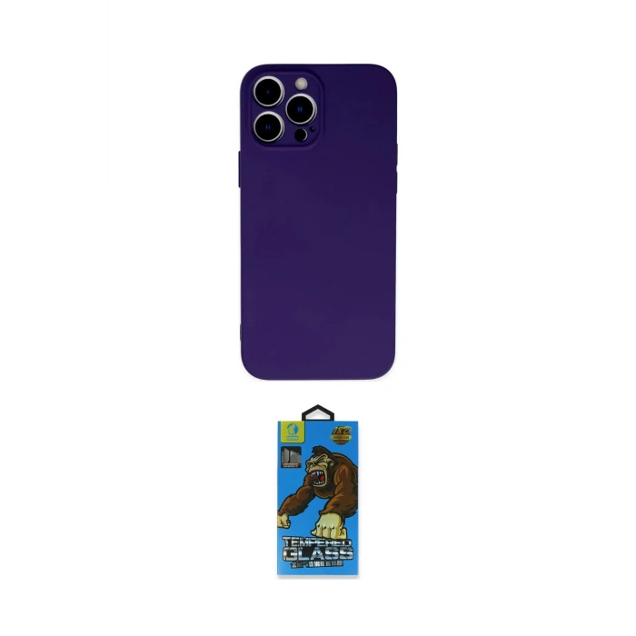 ieg™ iPhone 13 Pro Max Kılıf Ahenk Serisi - Siyah 18D Cam Ekran Koruyucu