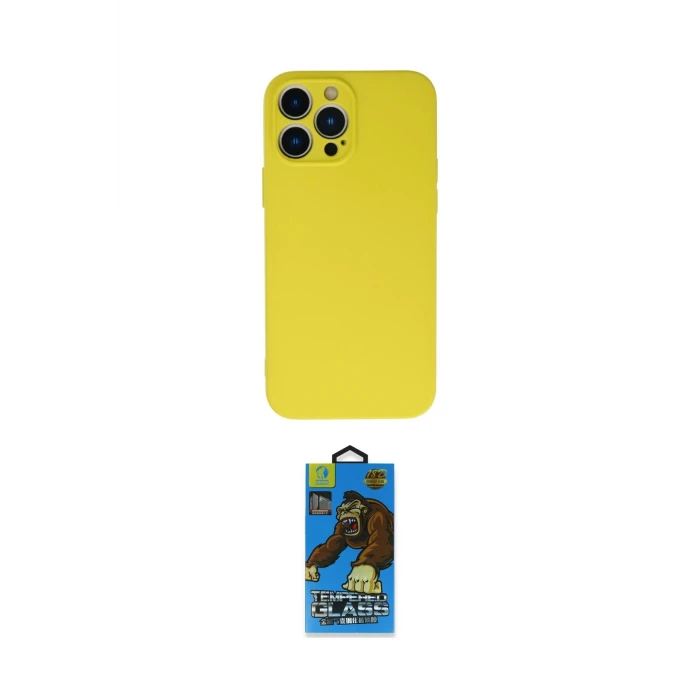 ieg™ iPhone 13 Pro Max Kılıf Ahenk Serisi - Siyah 18D Cam Ekran Koruyucu