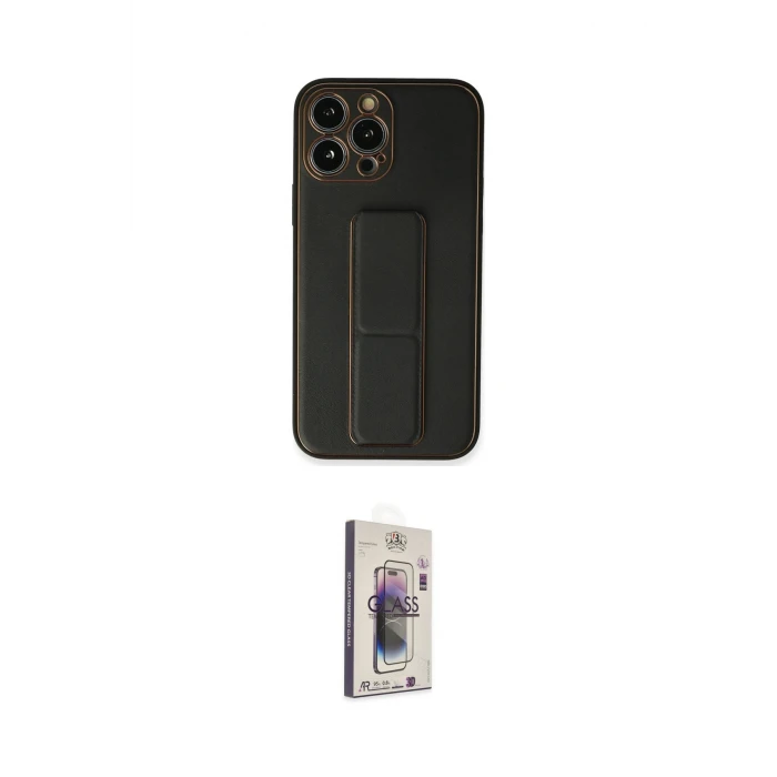 ieg™ iPhone 13 Pro Max Kılıf Akış Doku - Siyah Bilvis 3D Cam Ekran Koruyucu