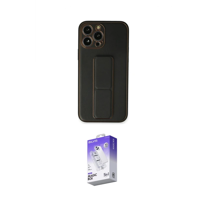 ieg™ iPhone 13 Pro Max Kılıf Akış Doku - Siyah Bilvis 5in1 3D Magic Cam Ekran Koruyucu
