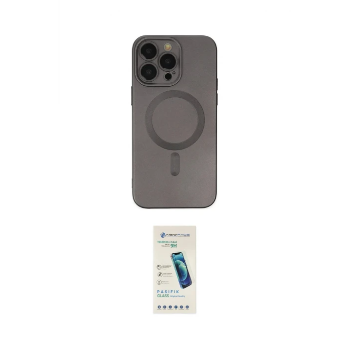 ieg™ iPhone 13 Pro Max Kılıf Akış Minimal Özel Seri - Şeffaf Pasifik Cam Ekran Koruyucu